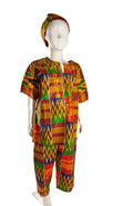 Boy's Kente Top and Down with Cap