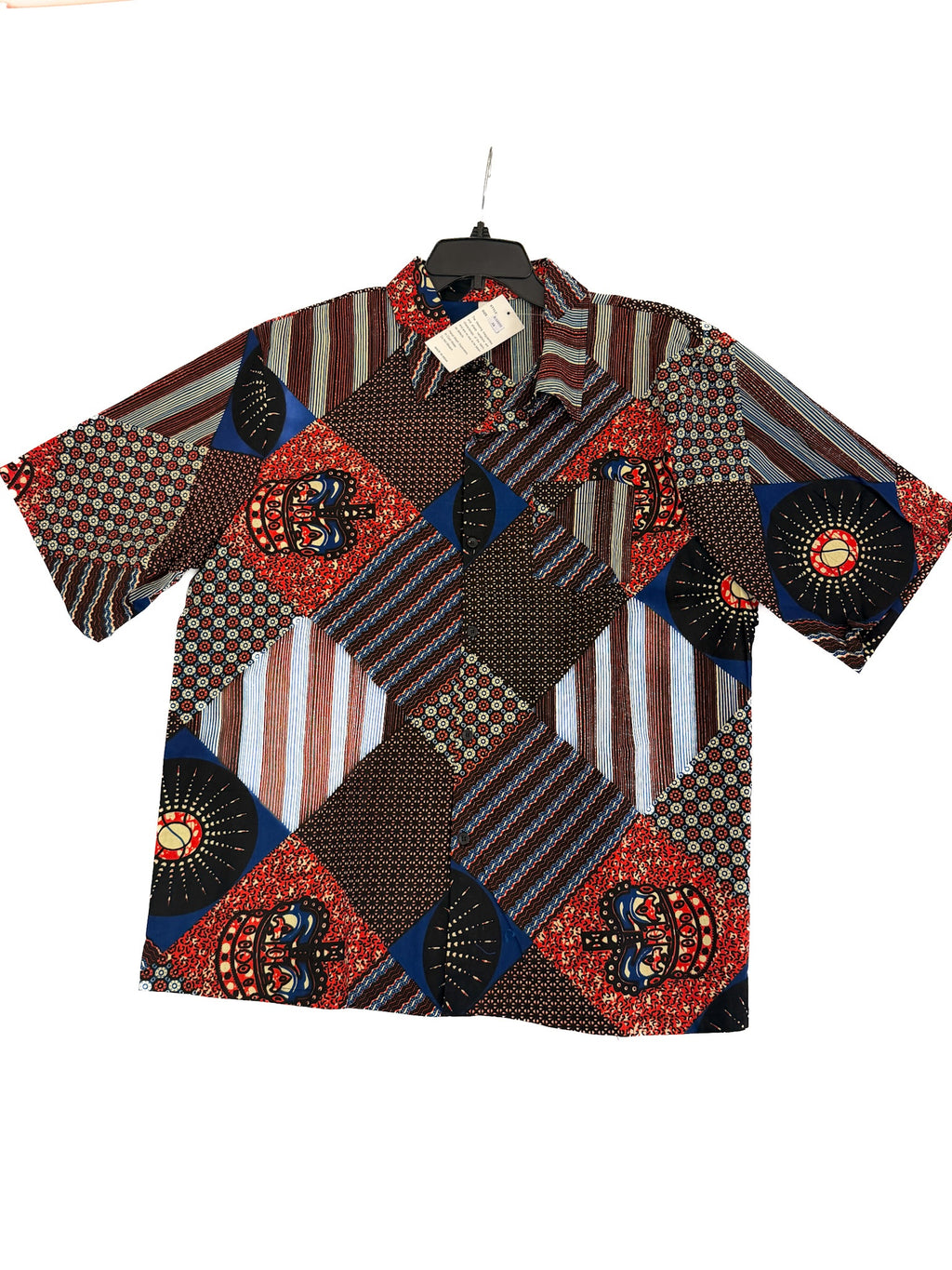 Short-Sleeves Men's African Mixed Print Shirt